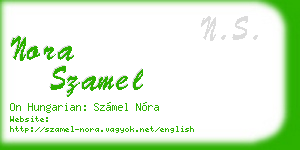 nora szamel business card