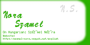 nora szamel business card